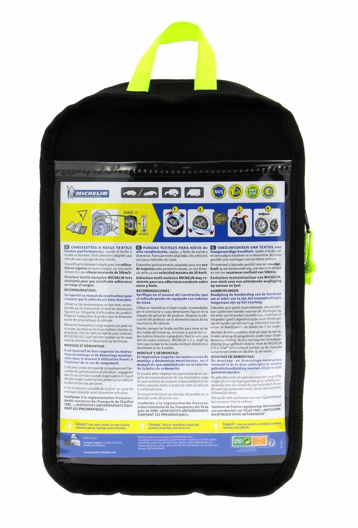 Michelin 008403 Calze da neve con borsa custodia e guanti