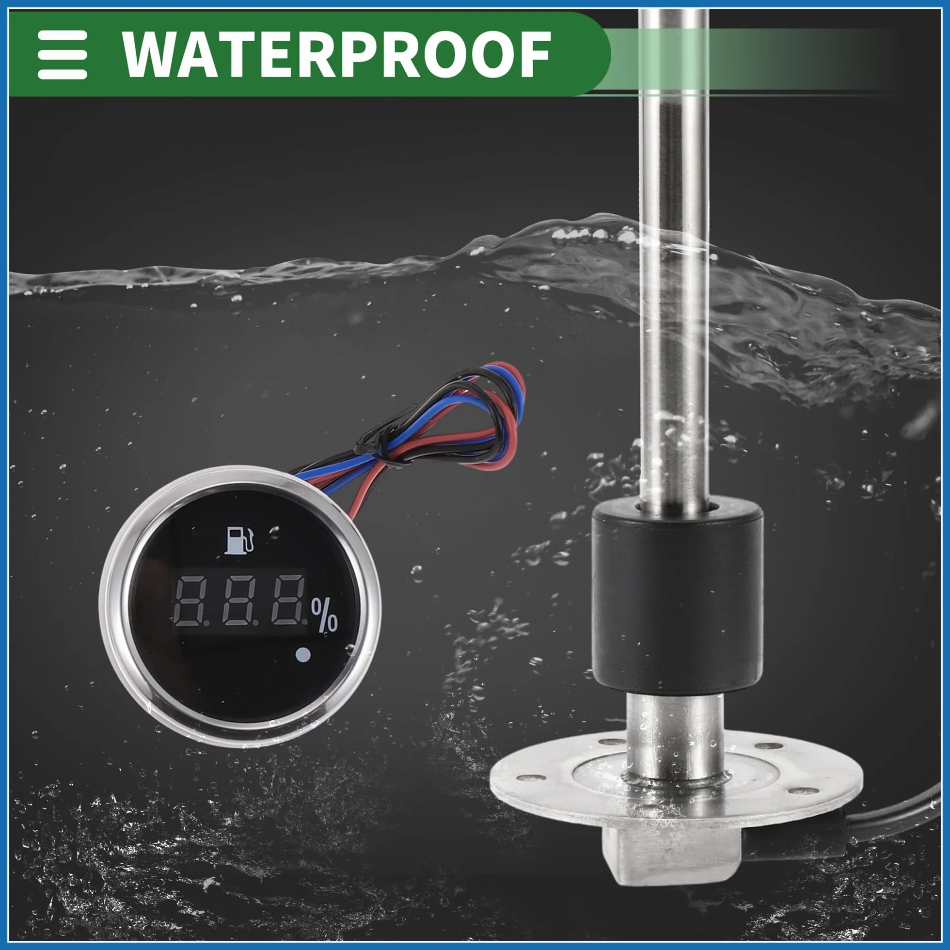 Sensore di Livello Carburante Marina ABSOPRO 241mm 0-190 Ohm Argento Nero