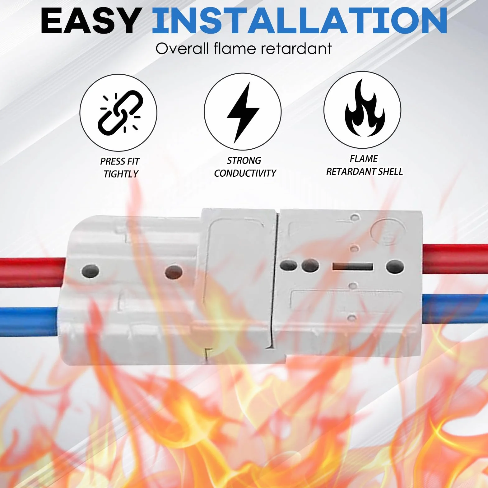 50A 600V Connettore di Batteria, 4 Pz Connettore per Batteria Connessione Rapida, Alimentazione modulare 50A, presa per batteria da 50 ampere, per Auto, Rimorchio, Winch Trailer Verricello, Nave
