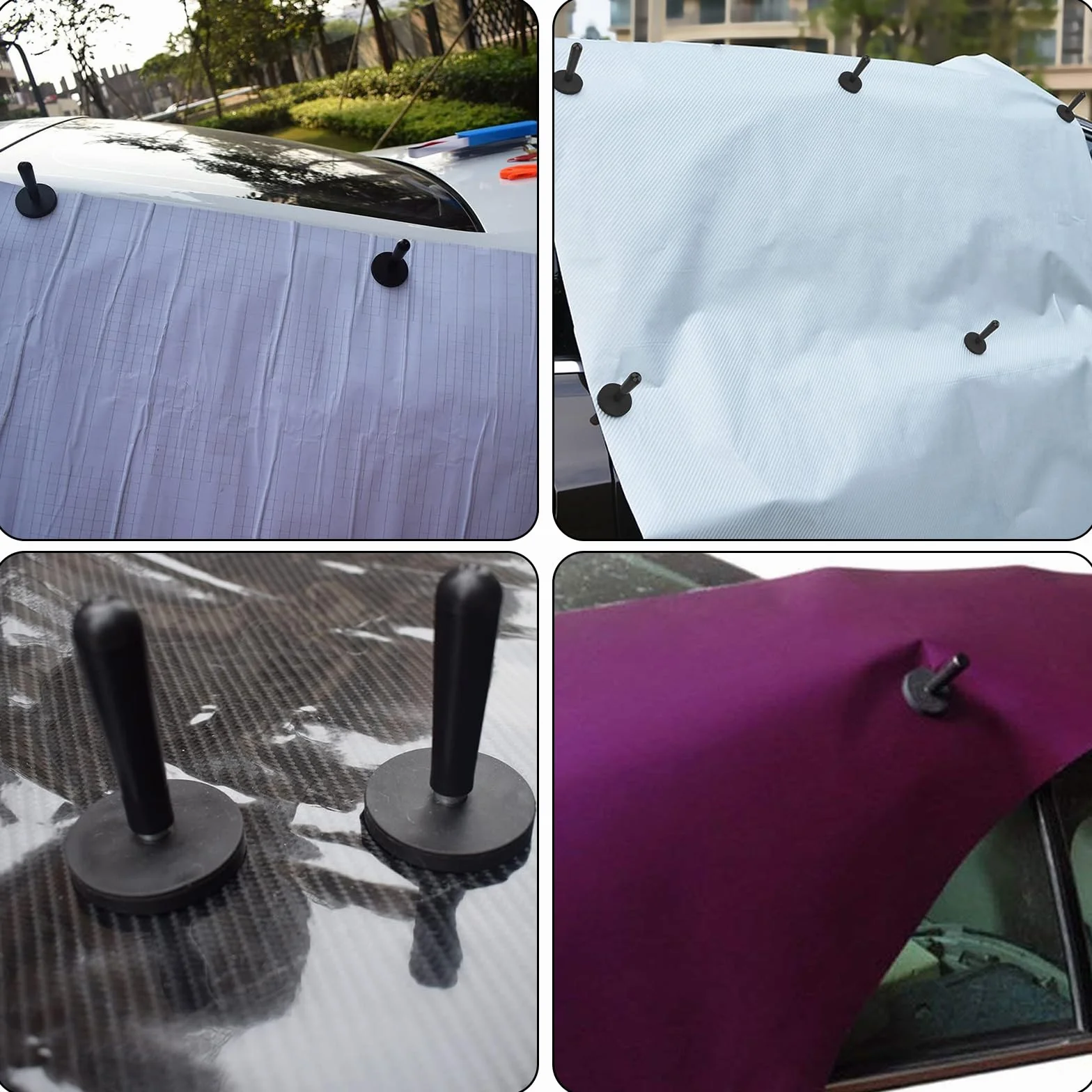 Magneti Wrapping Confezione da 4 per Montaggio su Auto con Manico in Plastica