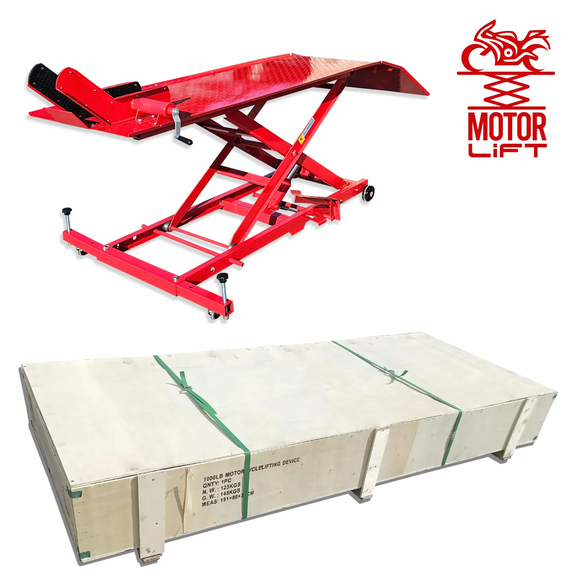 MotorLift450 Rampa di montaggio moto sollevatore idraulico 450 kg