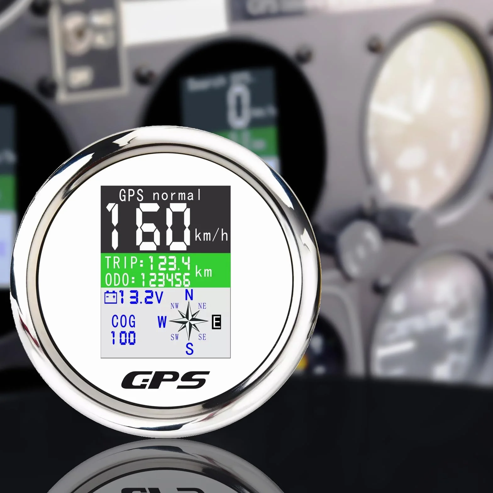 KAOLALI Tachimetro GPS da 85 MM Contachilometri Contagiri Digitale con Schermo TFT Impermeabile con Antenna GPS per Moto da Barca Auto