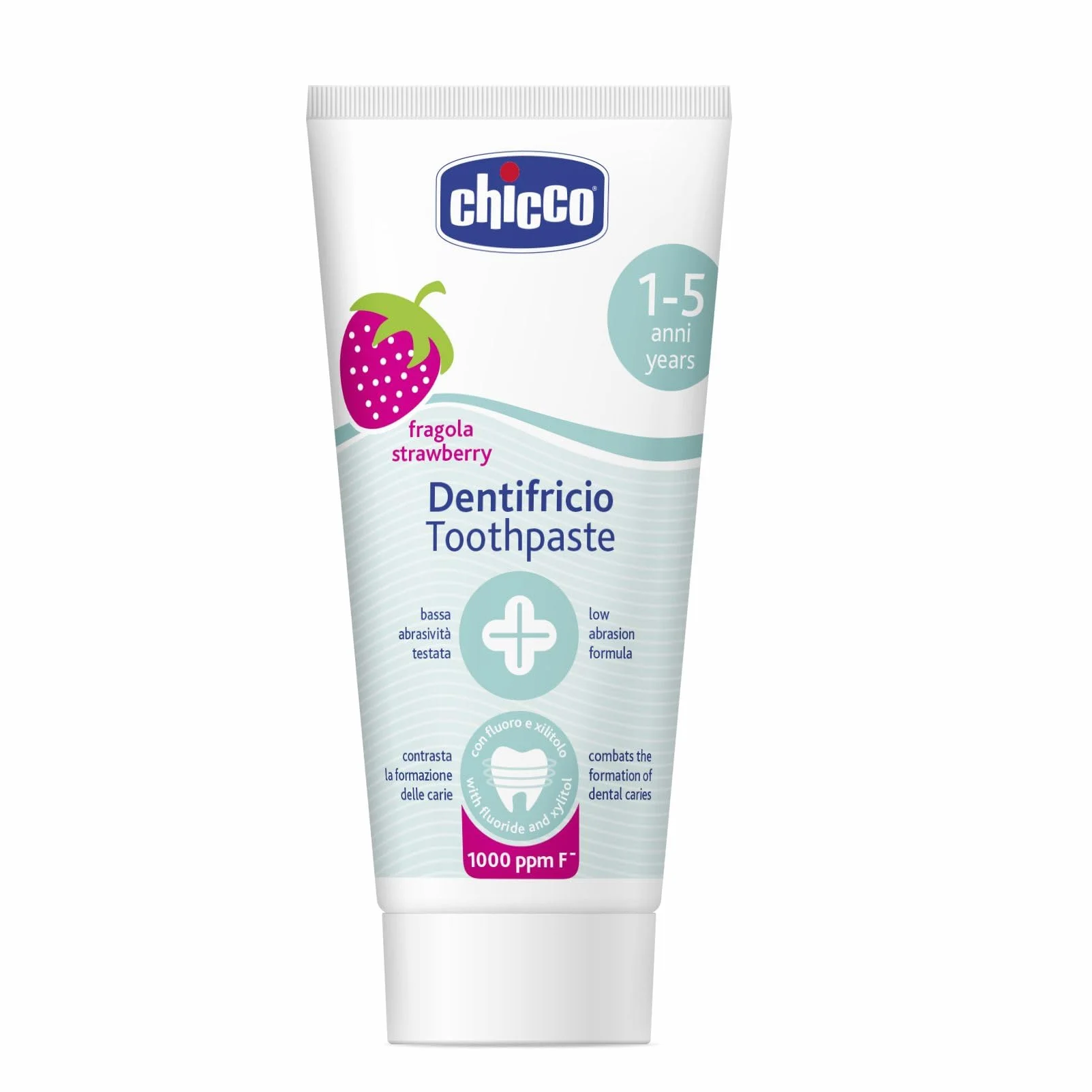 Chicco Dentifricio Bambini Fragola 50 ml 1+ Anni Bassa Abrasività Fluoro Xilitolo