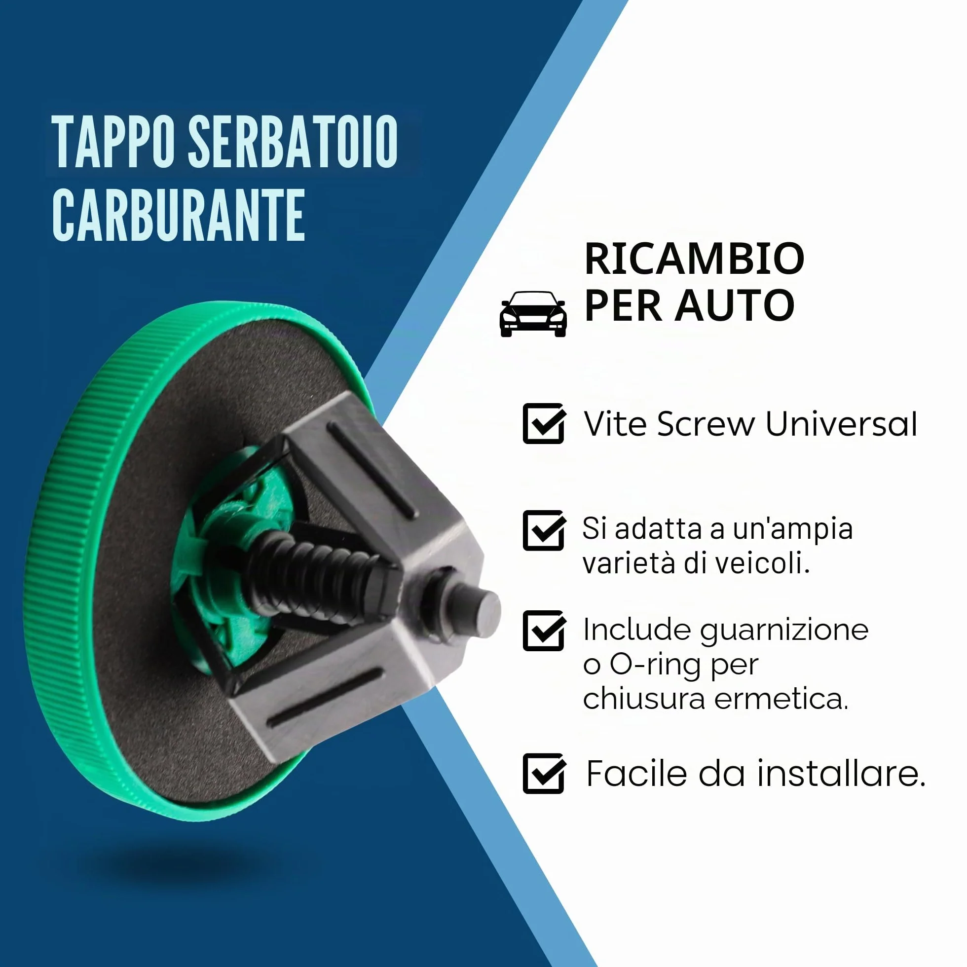 AUTOZOCO Tappo in plastica per serbatoio carburante vite screw universale, tappo benzina universale, tappo carburante regolabile, tappo serbatoio carburante, tappo serbatoio carburante, tappo di