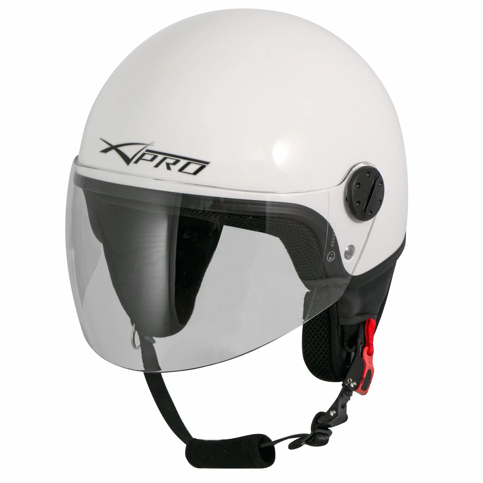 Casco Jet Demi Scooter Moto Omologato ECE 22 Visiera Antigraffio Bianco L