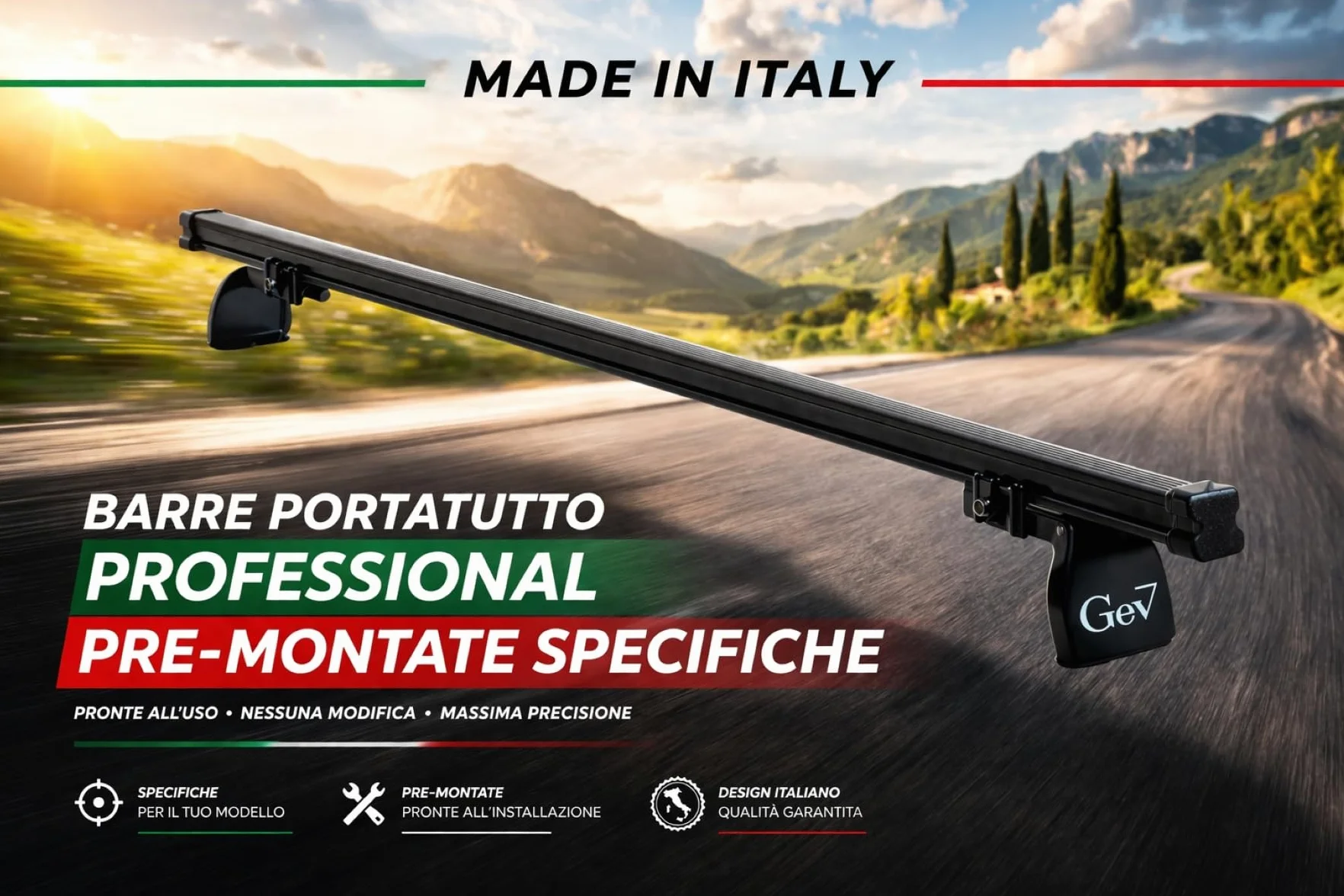 GEV 9408 Barre Porta Tutto Professional, Set di 3