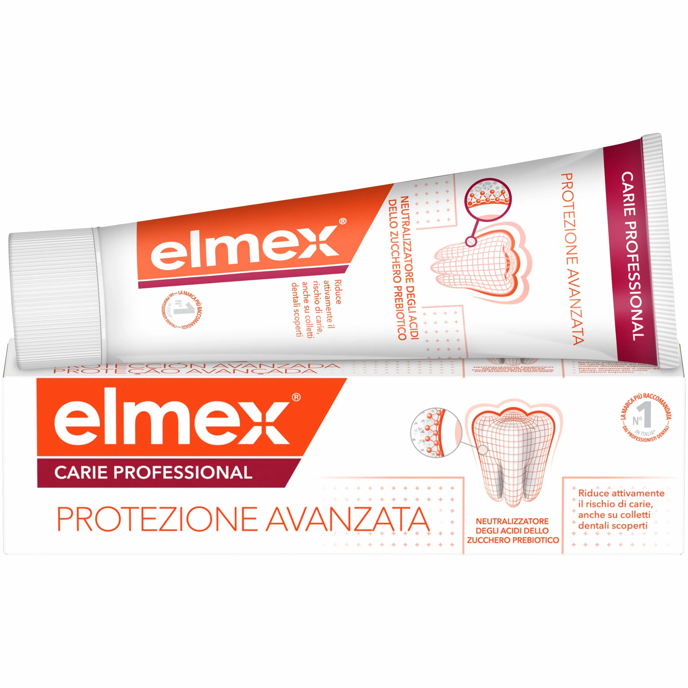 Elmex Carie Professional Protezione Avanzata Dentifricio 75ml Protegge Denti Acidi Zucchero Alta Protezione Carie