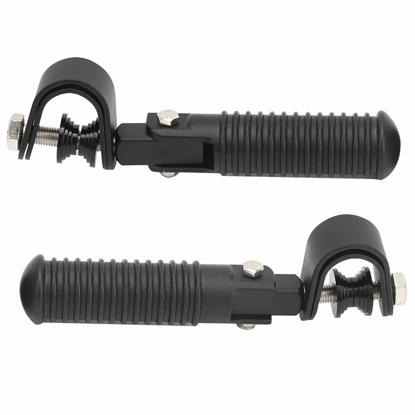 Yosoo Health Gear Pedane Pieghevoli per Moto 25 mm/1 Pollice Coppia Supporti Poggiapiedi a Morsetto Barra Protezione Black