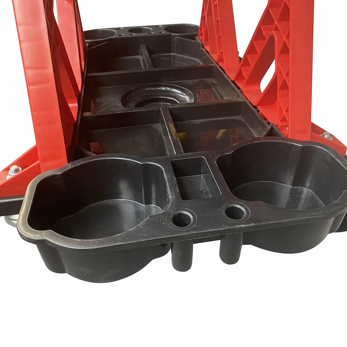 KATSU Sgabello da Officina 136 kg Capacità con Ruote Girevoli e Vassoi, Meccanica a Rulli Sedile Mobile da Garage per Riparazione Auto Automobilistica