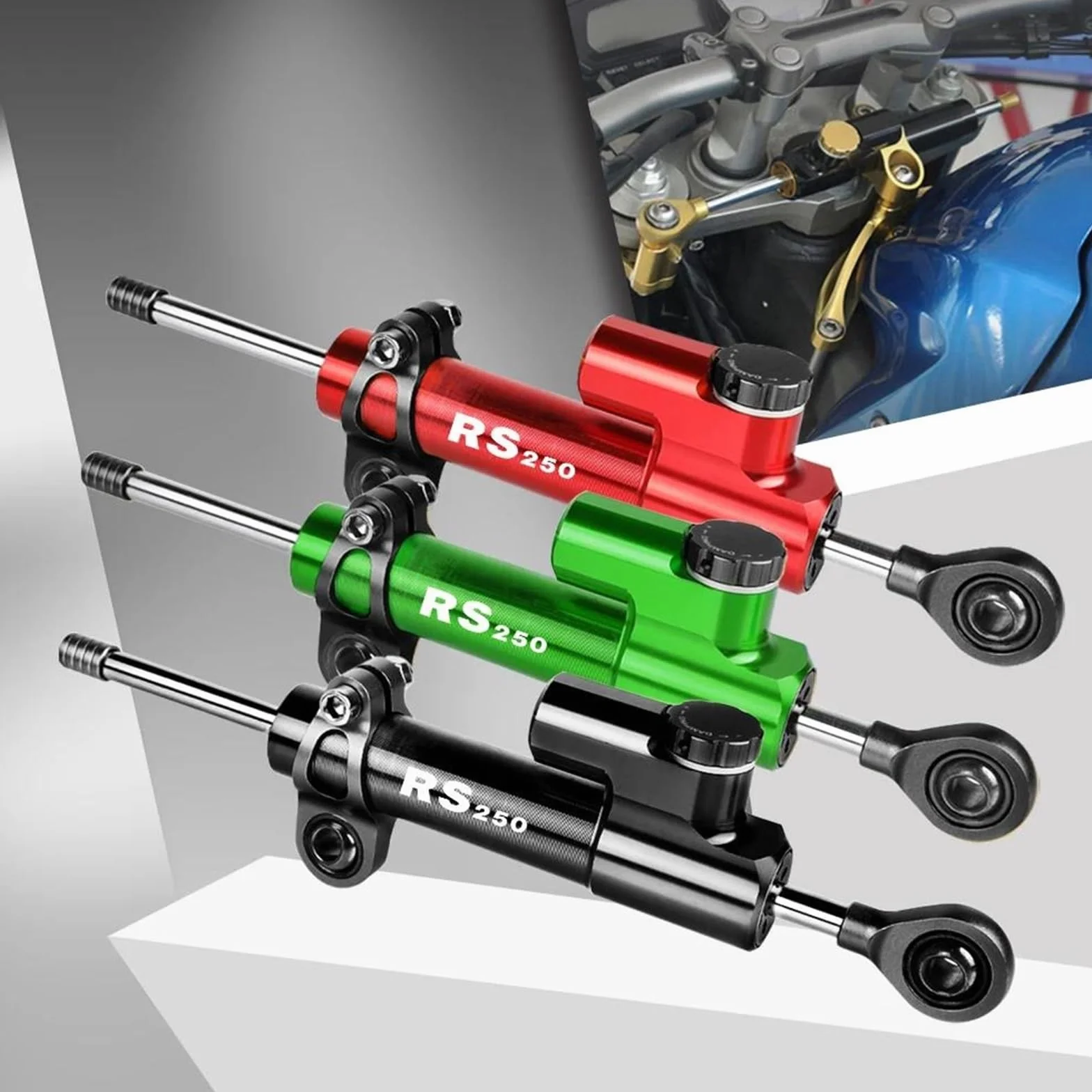 Ammortizzatore di Sterzo Regolabile per Moto da Strada CNC per Aprilia RS250 RS 250 1998 1999 2000 2001 2002 2003 2004 (Color : A)