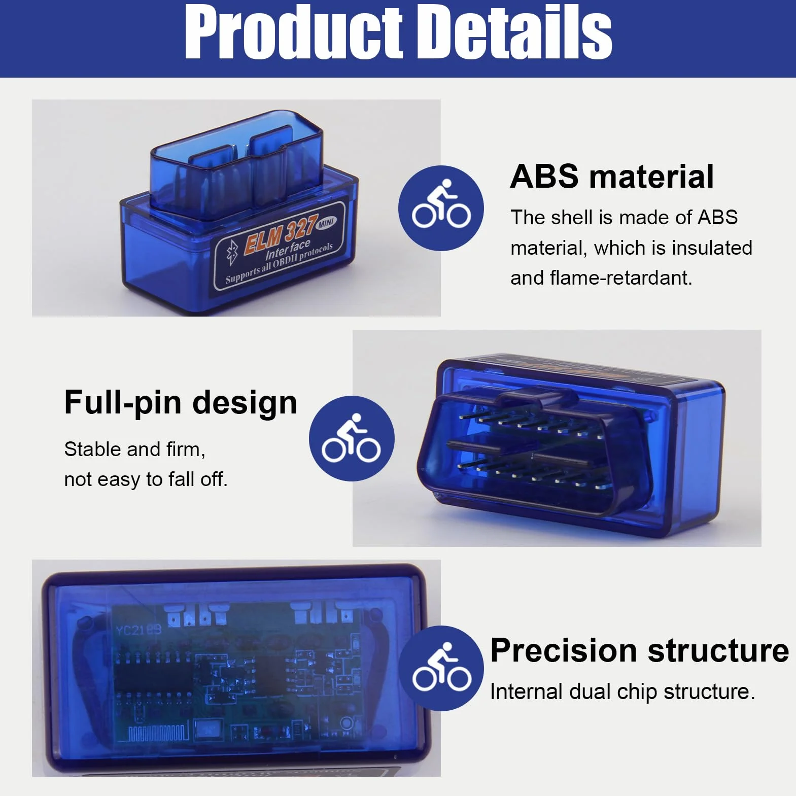 Scanner Diagnostico Auto ELM327 Bluetooth V2.1 OBD2 Multimarca Lettore per iOS Android