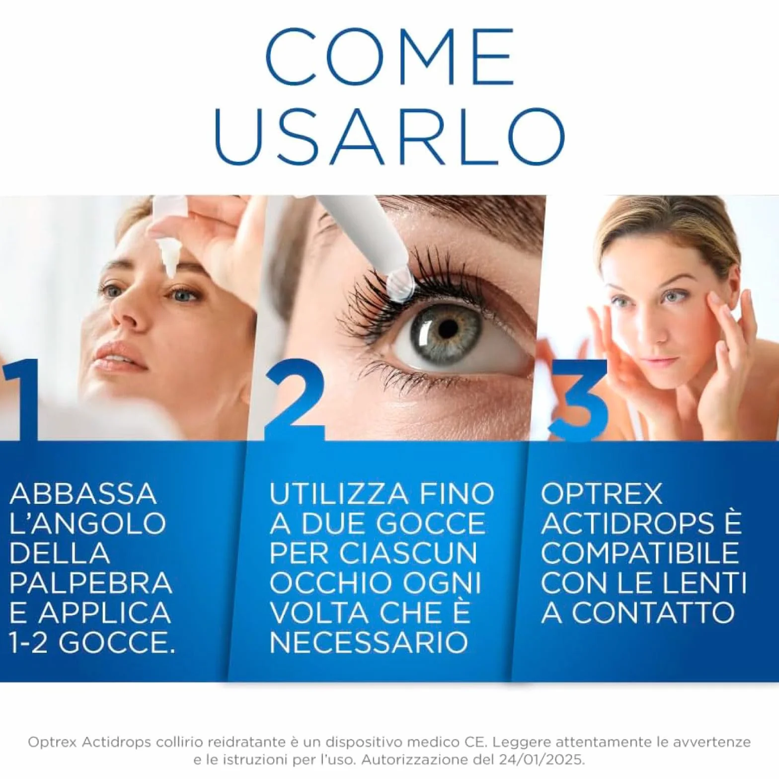 Optrex Actidrops Collirio Reidratante e Lubrificante Occhi Secchi 10ml