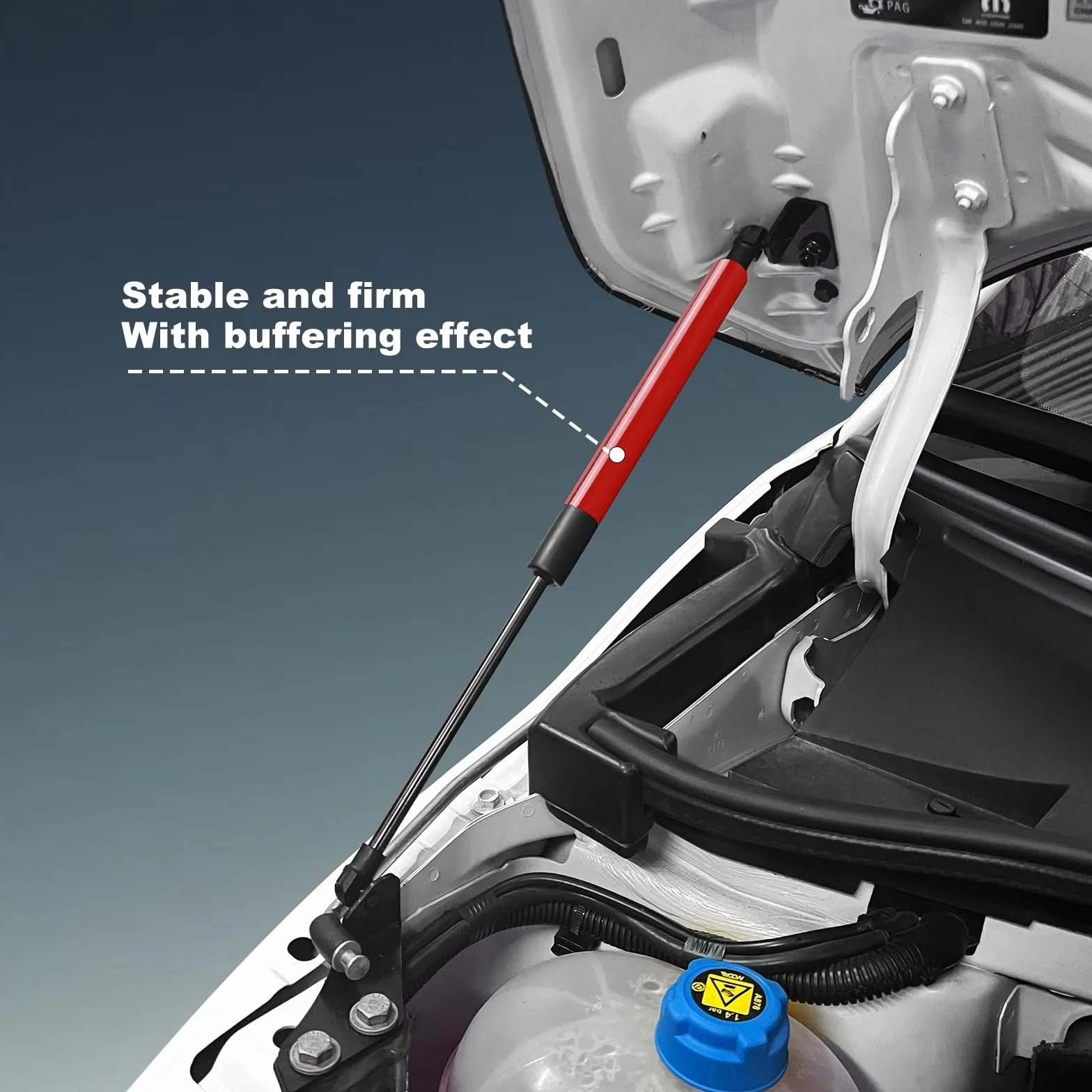 KUNGKIC Supporti di sollevamento caricati a gas per cofano anteriore per Fiat 500 500c 500e Abarth 595 695 cofano idraulico Barra di supporto di sollevamento 8 pezzi (Rosso)