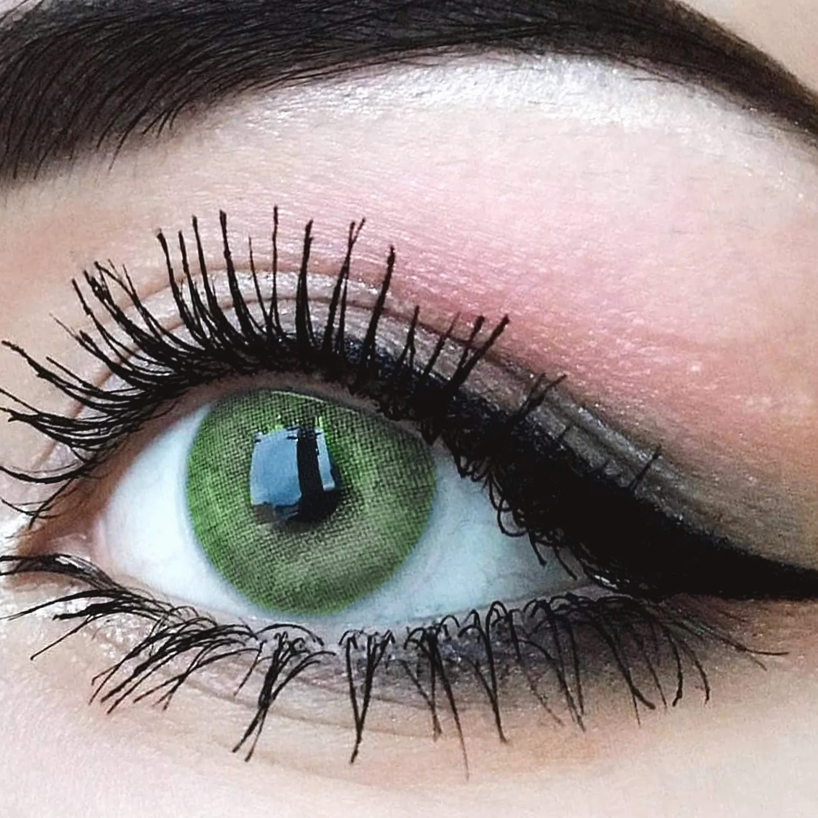 GLAMLENS Lenti a contatto colorate verdi Green mensili silicone idrogel 2 pezzi DIA 14.0 senza correzione