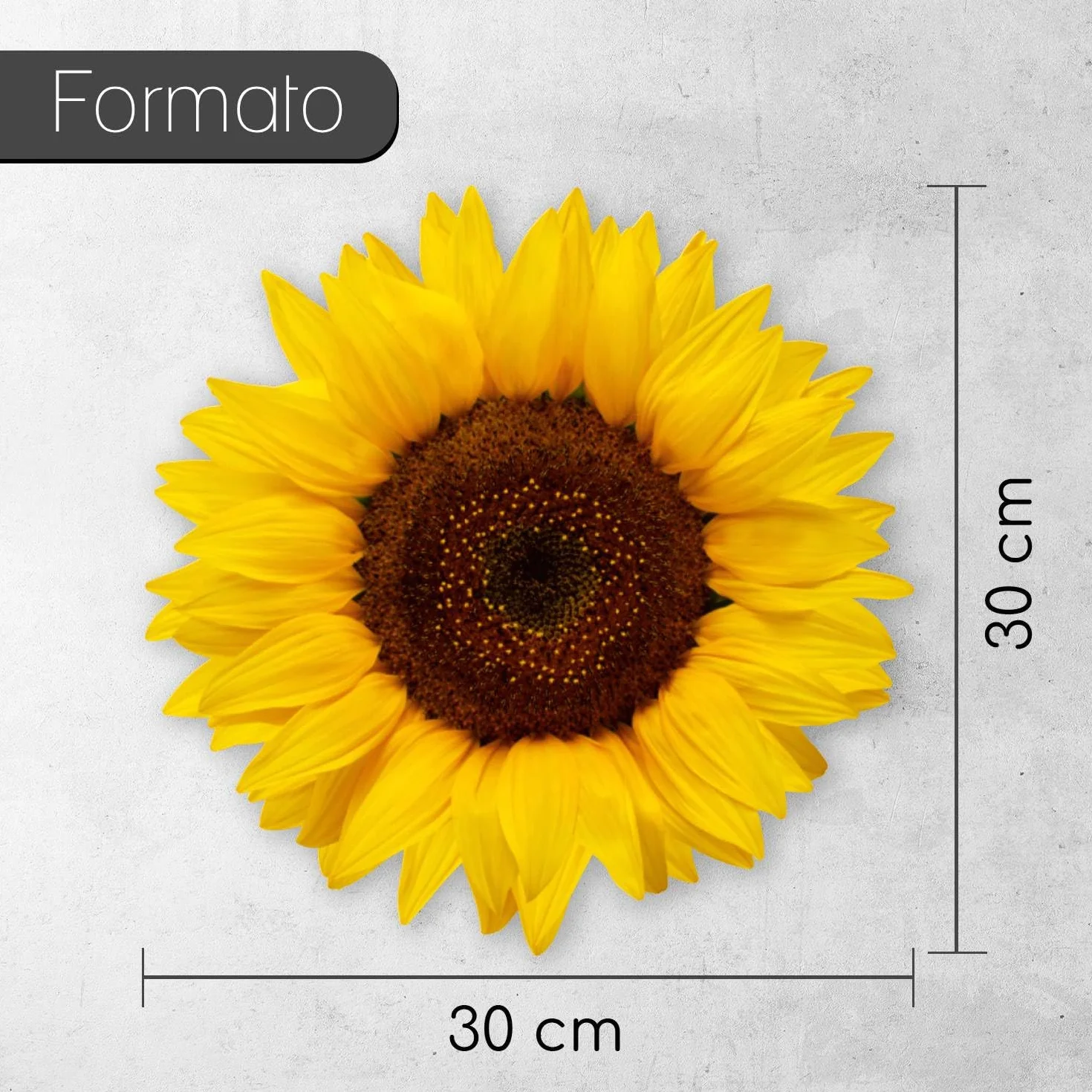 younikat Adesivo a forma di girasole | 30 cm | pellicola autoadesiva decorativa I dv1512