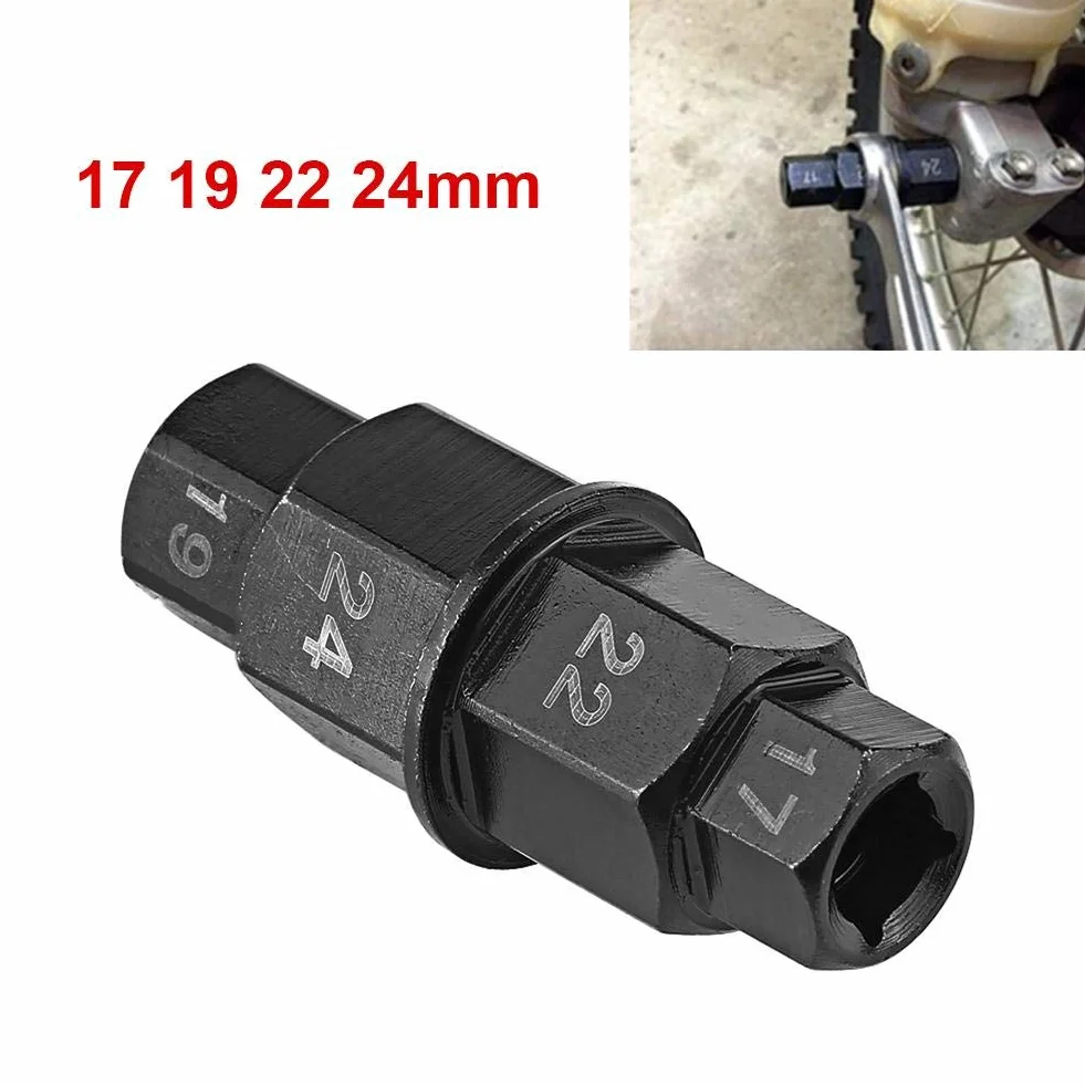 Fydun Chiave Esagonale per Ruota Moto 17mm 19mm 22mm 24mm Strumento di Rimozione ASSE Nero