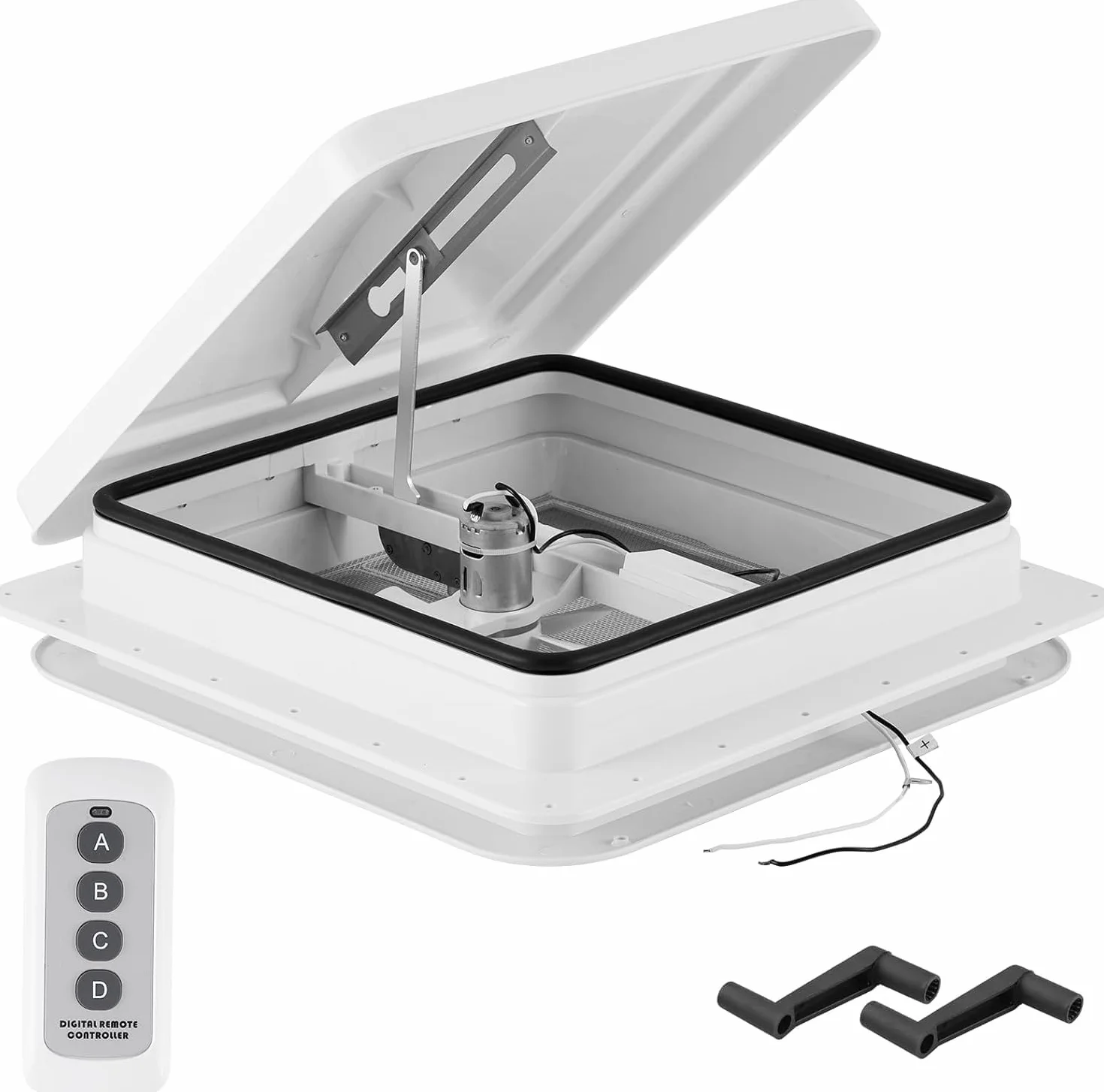 YUCHENGTECH Ventilatore da Tetto per Roulotte 14" Ventilatore per Camper 12V Ventilazione da Tetto con Telecomando, Basso Rumore, Impermeabile per Camper, Roulotte, Rimorchi