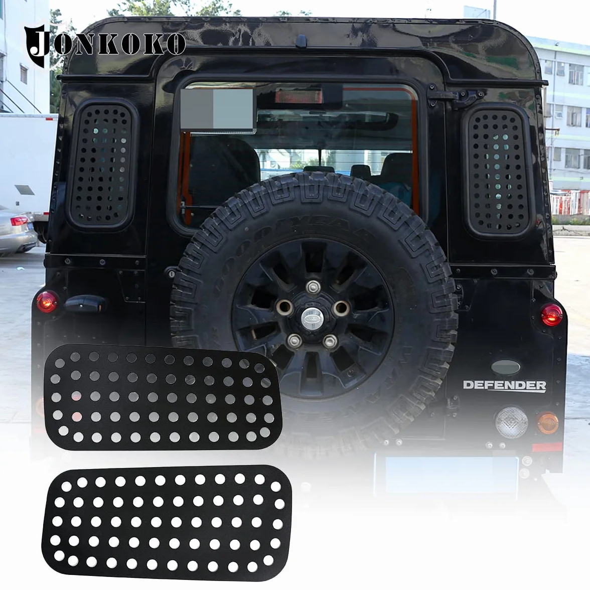 Per LR Defender 110 90 2004–2022, piastra protettiva vetri laterali, lega alluminio nero, accessori auto