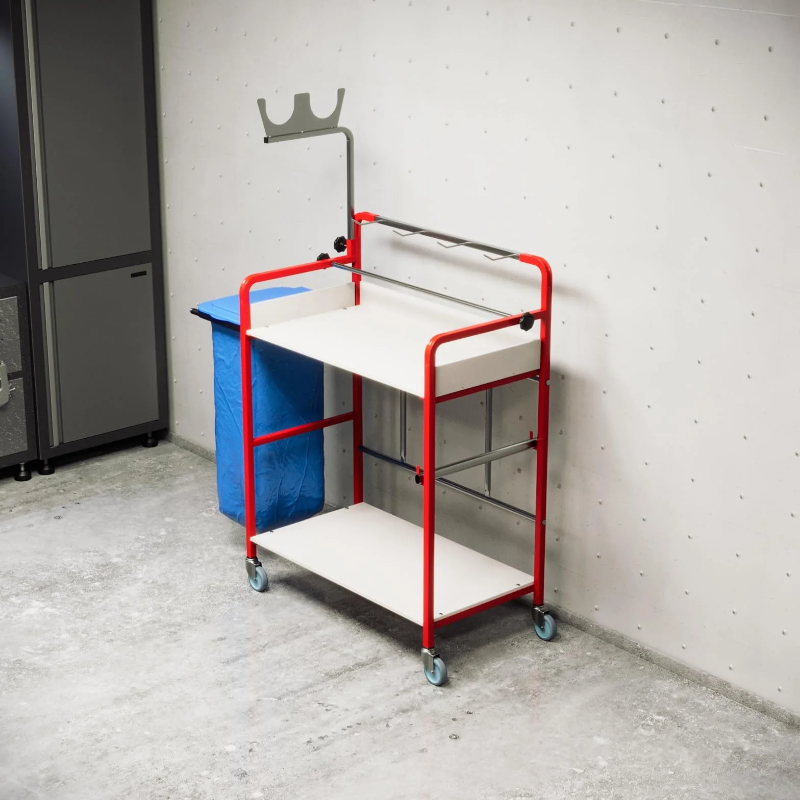Carrello universale con ruote per lavori di verniciatura e officine