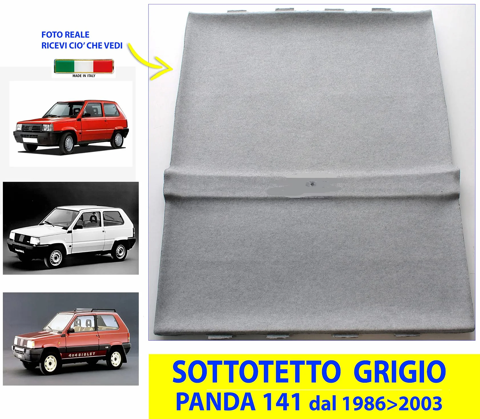 Sottotetto Padiglione per Panda 4x4 750-1000 prodotte dal 1986 al 2003 Rivestimento Tetto Tessuto Padiglione 11022-7
