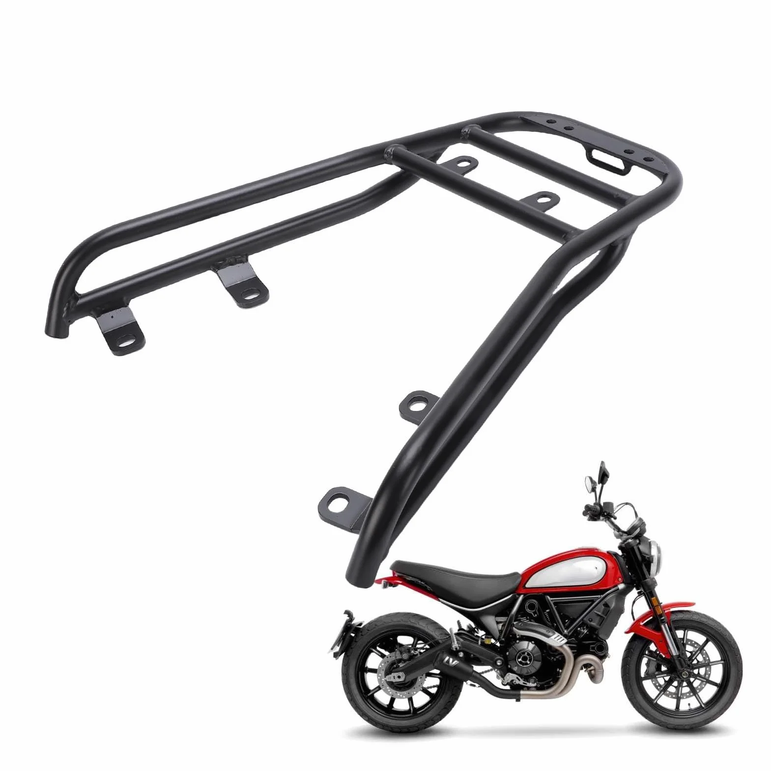 Ausla Portapacchi Posteriore per Scrambler 800 2023-2025, Alta Resistenza, con capacità di 10 Kg, Tubi Senza cuciture.