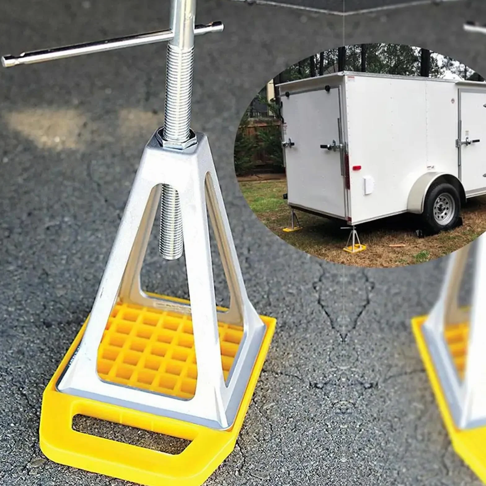 Set Di 4 Piastre Di Supporto Per Cric Camper Caravan, Blocco Livellamento Stabilizzatore Antiscivolo