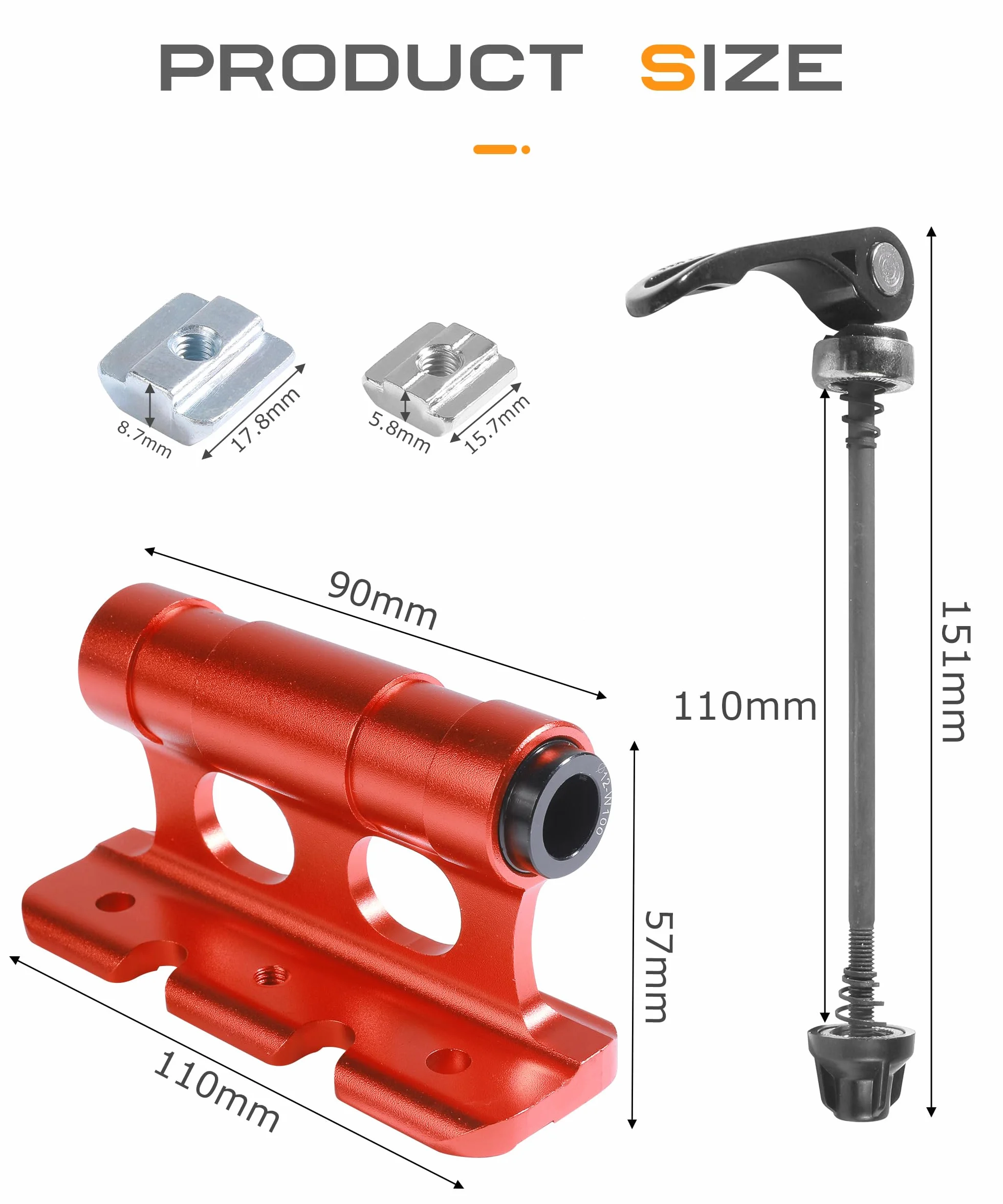 Flaconi Portabici da Automobile,Supporto Blocco Forcella Sgancio Rapido,Supporto Blocco per Forcella Anteriore Bicicletta,Adatto per la Maggior Parte Delle Auto,Camion,Biciclette, Rimorchi,SUV (Rosso)