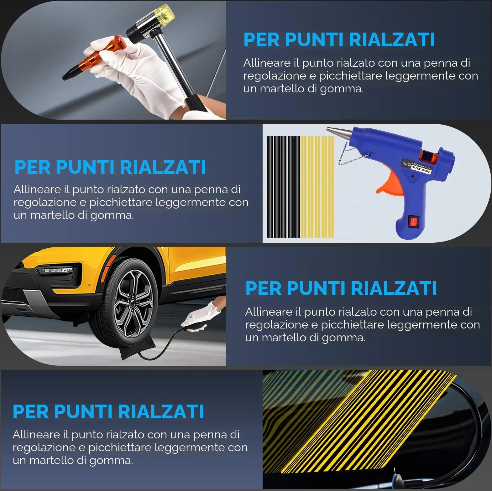 Kit Levabolli Carrozzeria Auto 120 Pezzi con Ventosa, Estrattore, Martello e Accessori