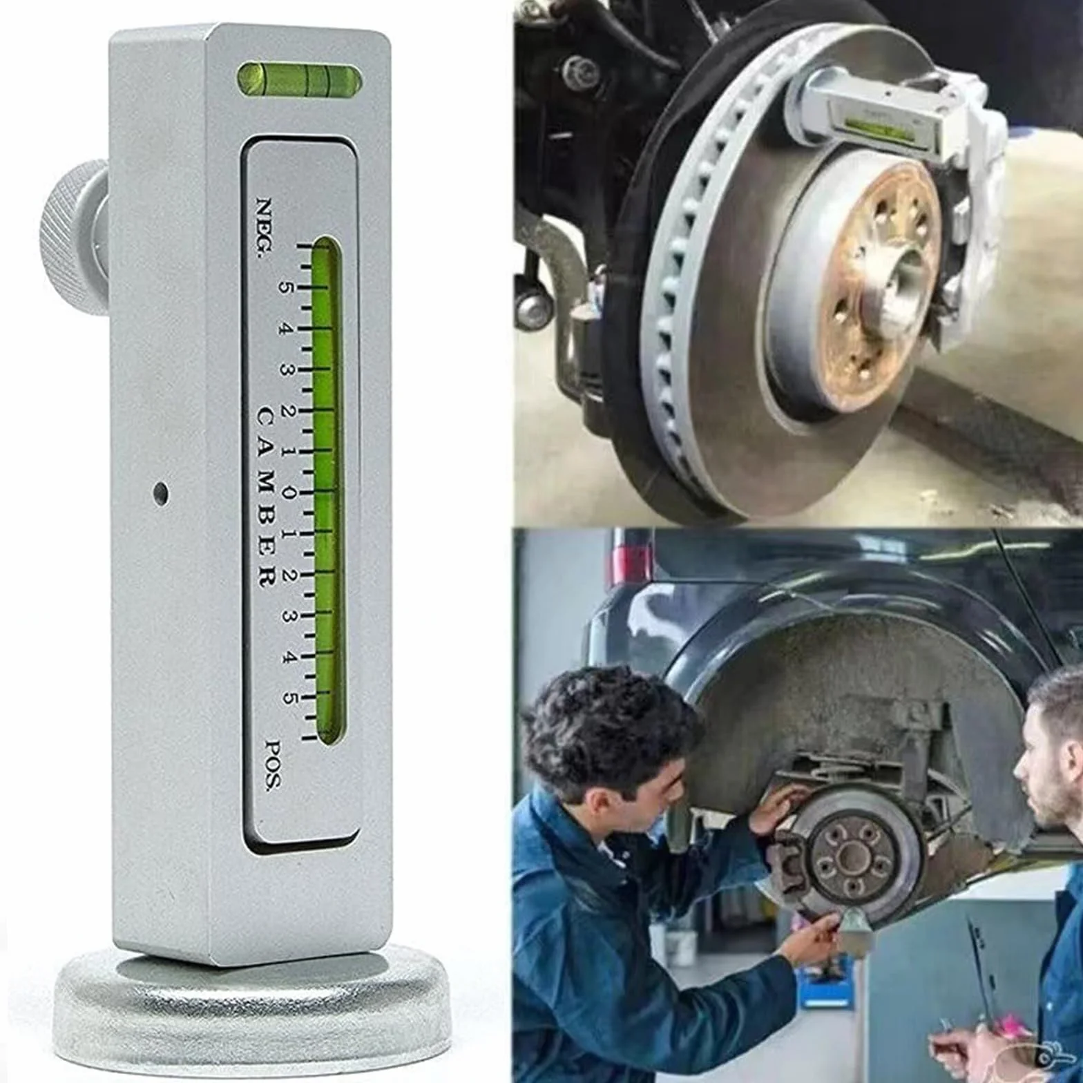 Strumento magnetico universale regolabile per allineamento ruote e riparazione pneumatici argento