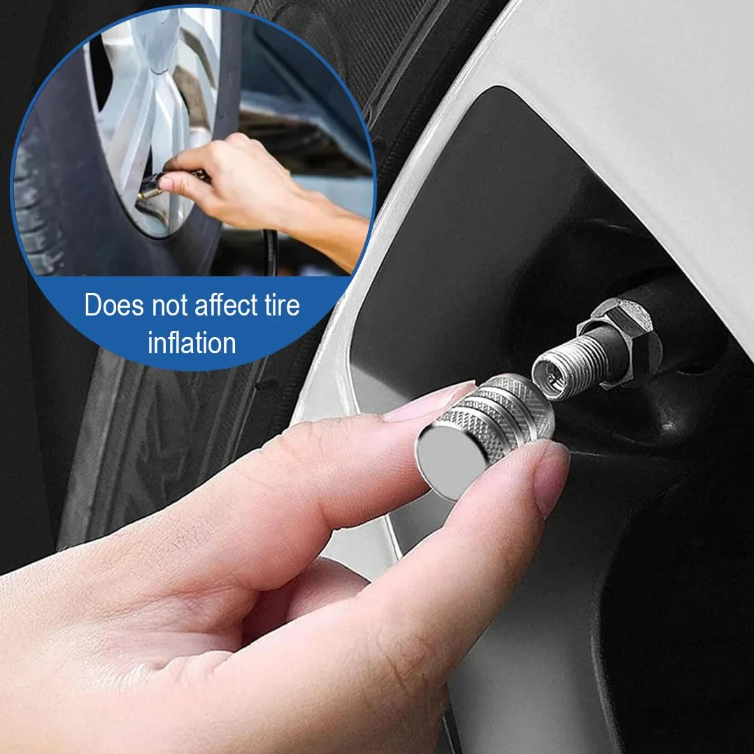 8 pezzi Cappucci stelo valvola pneumatici in alluminio Cappucci antipolvere per auto in metallo per pneumatici auto Cappucci valvole universali per pneumatici con guarnizione per moto, camion, bici