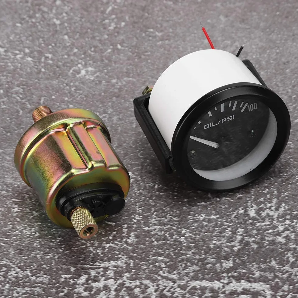 Manometro Pressione Olio Oil Pressure Gauge Manometro Pressione Olio Motore Manometro Pressione Olio Motore Indicatore Di Pressione Olio Auto, 52mm/2in 12v Indicatore Di Pressione Olio Elettromagn