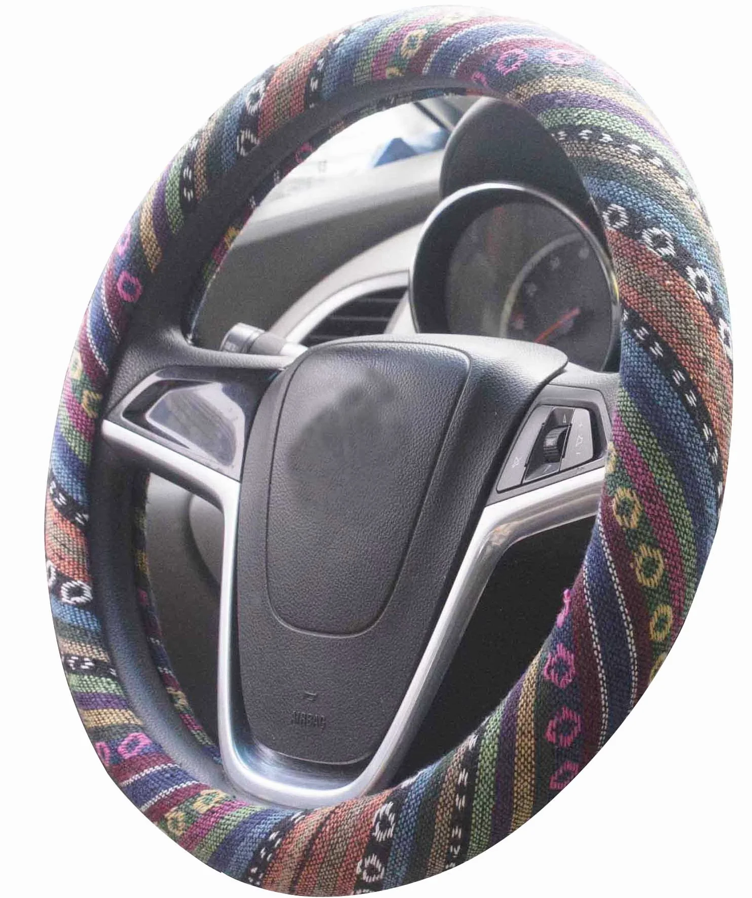 Mayco Bell 2017 Stile Etnico Grossolano Lino Panno Auto Coprivolanti Anti Scivolo e Assorbimento del Sudore Auto di Copertura Wrap (D)