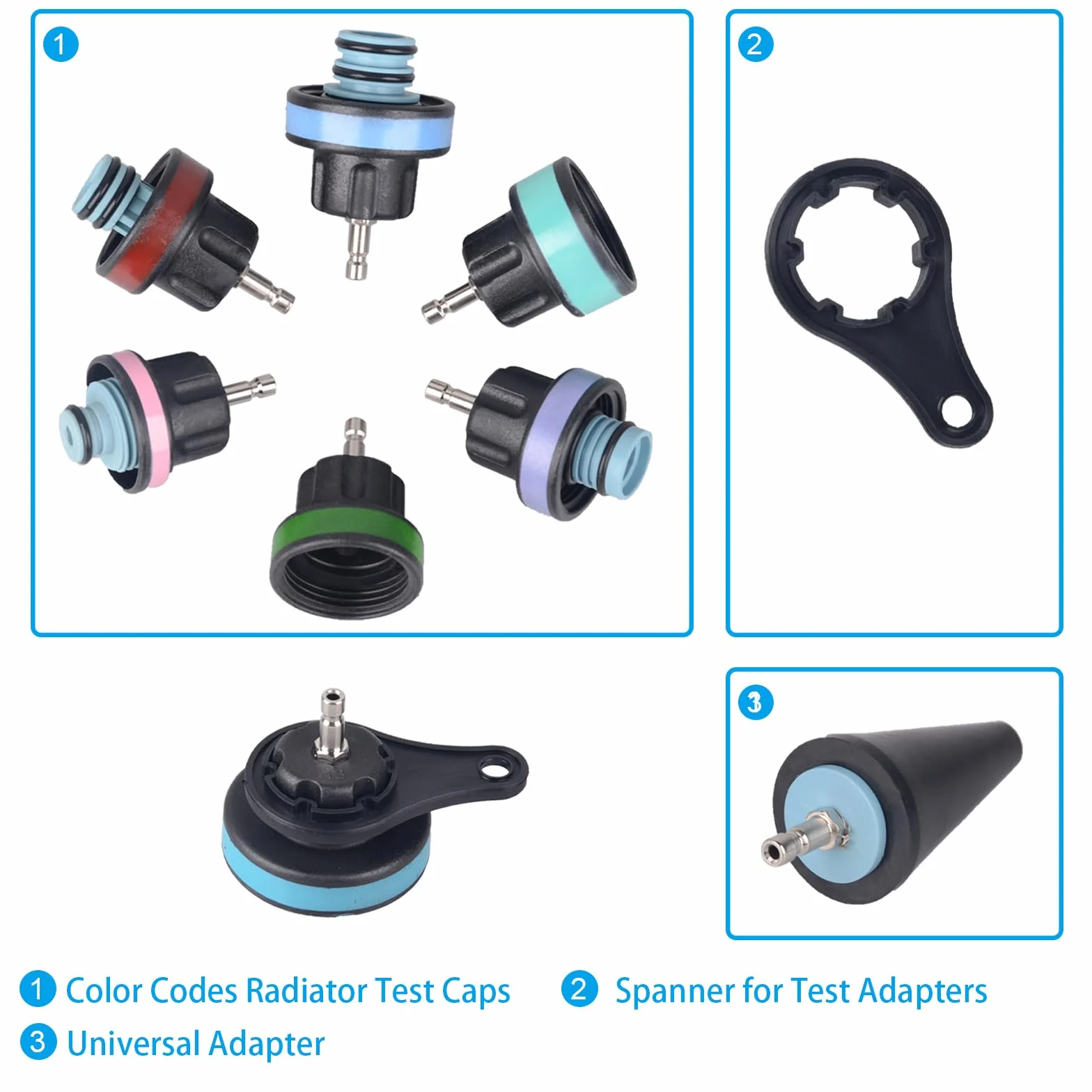 DAYUAN 28 Pezzi Universale Radiatore Pressione Tester Kit per Il Test del Sistema di Raffreddamento, Strumento ad Aria compressa per Auto