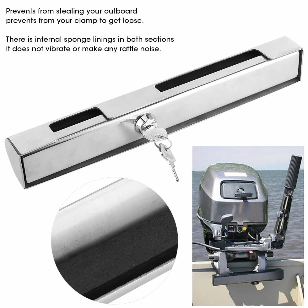 Blocco Motore Fuoribordo in Acciaio Inossidabile, Slot per Morsetto Regolabile, Hardware Hi di Sicurezza, Previene Il Furto, Si Adatta alla Maggior Parte dei Fuoriusci,
