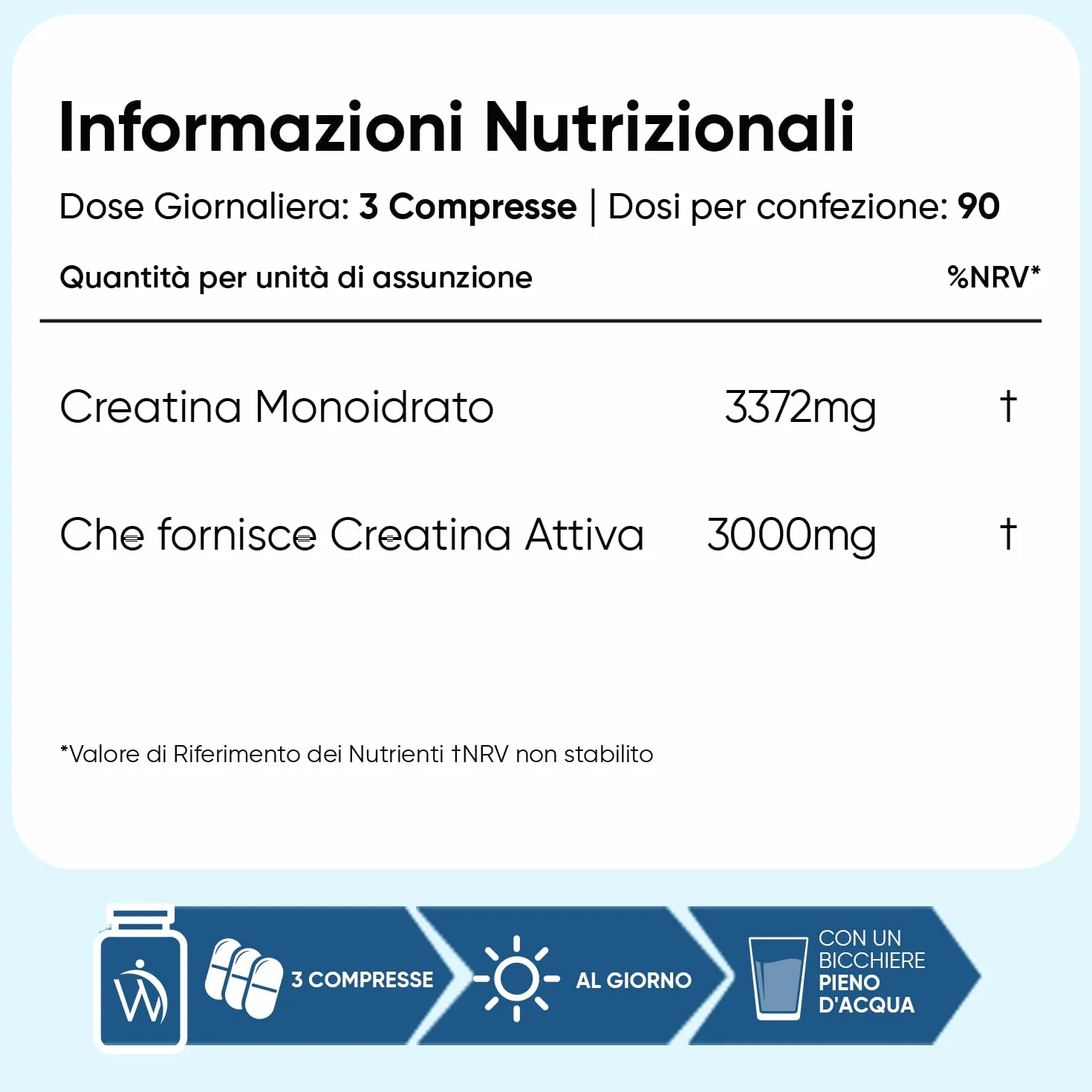 Creatina Monoidrata Vegana 3000mg 270 Compresse Pre Workout Intra Post Workout