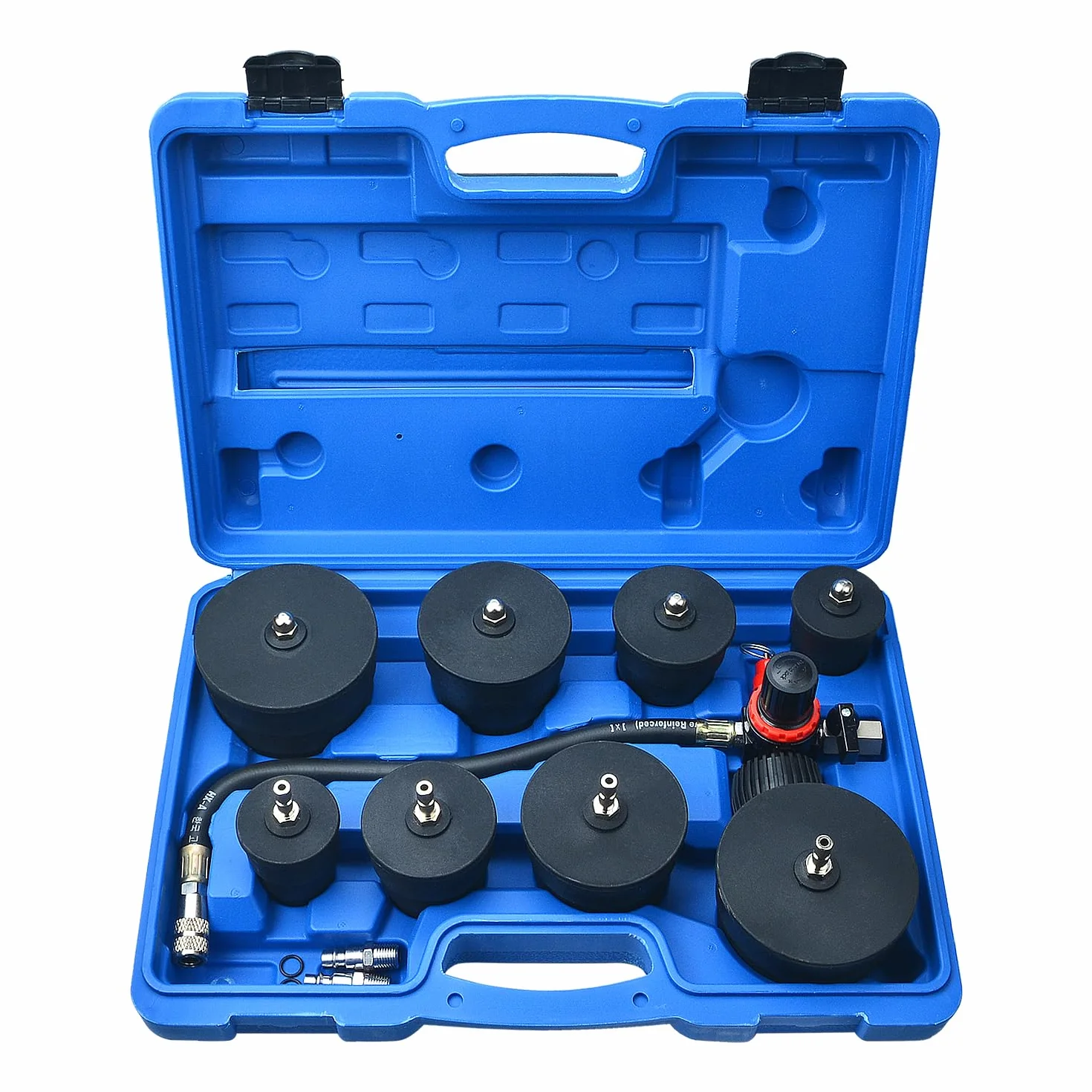 Turbocompressore Boost Tester strumenti, facile da usare 4 paia di adattatori Turbo System Leakage Tester strumenti per Cool System per tubi da 1,38-1,37 cm