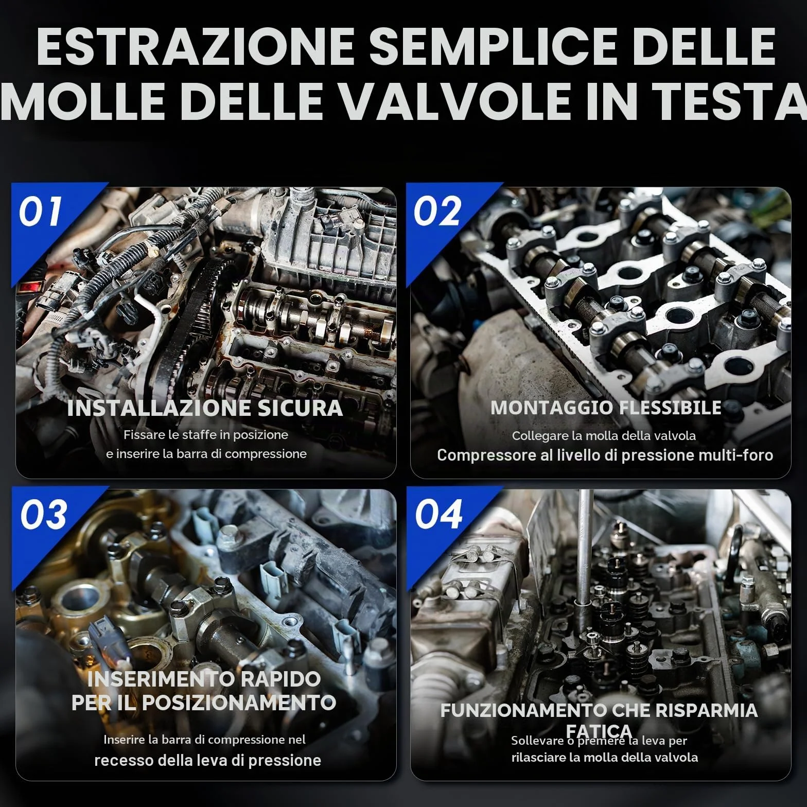 CCLIFE Set di Compressore per Molle Delle Valvole Rimozione OHC OHV CHV