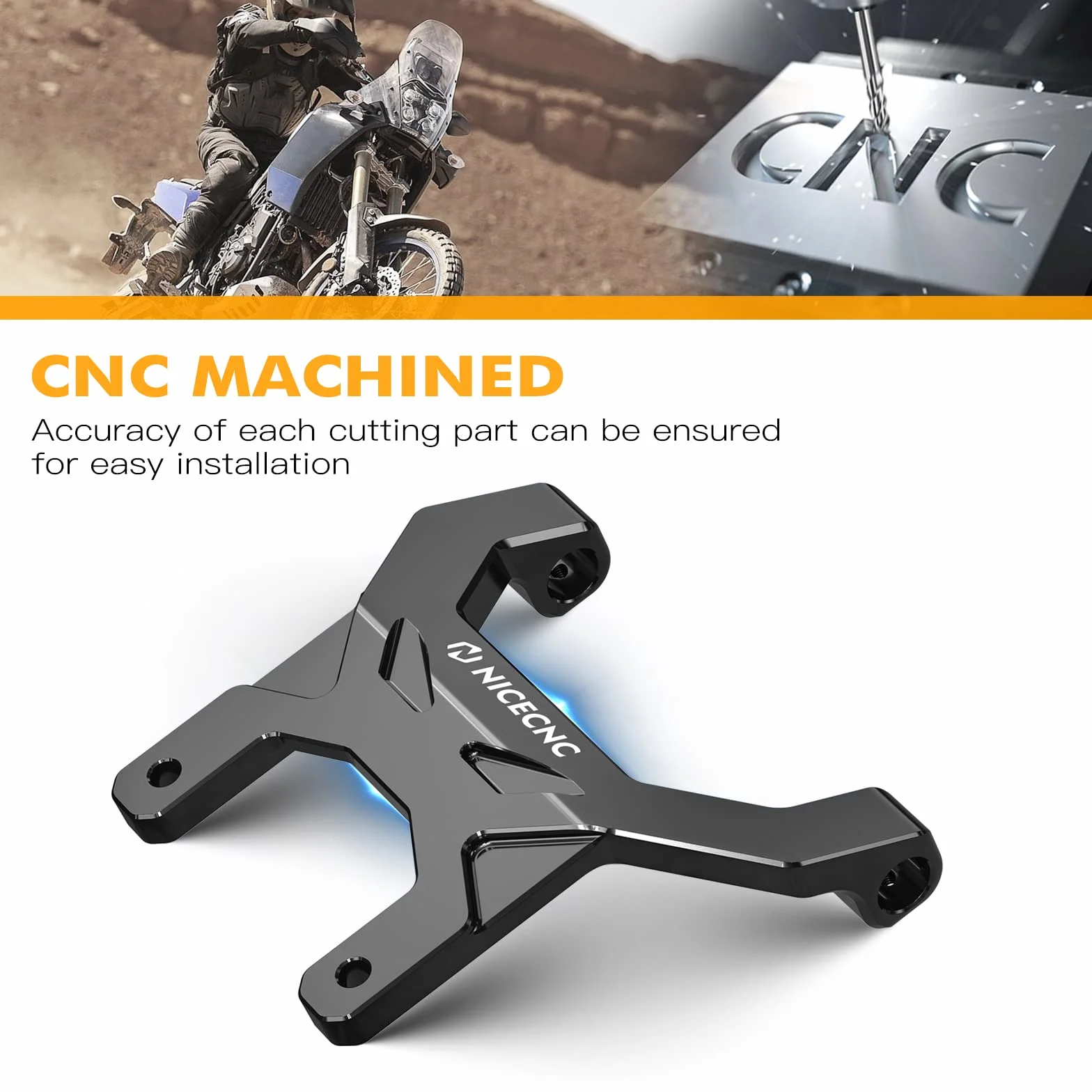 NICECNC Stabilizzatore per cruscotto nero Yamaha Tenere 700 XTZ700 2019-2024 lega di alluminio