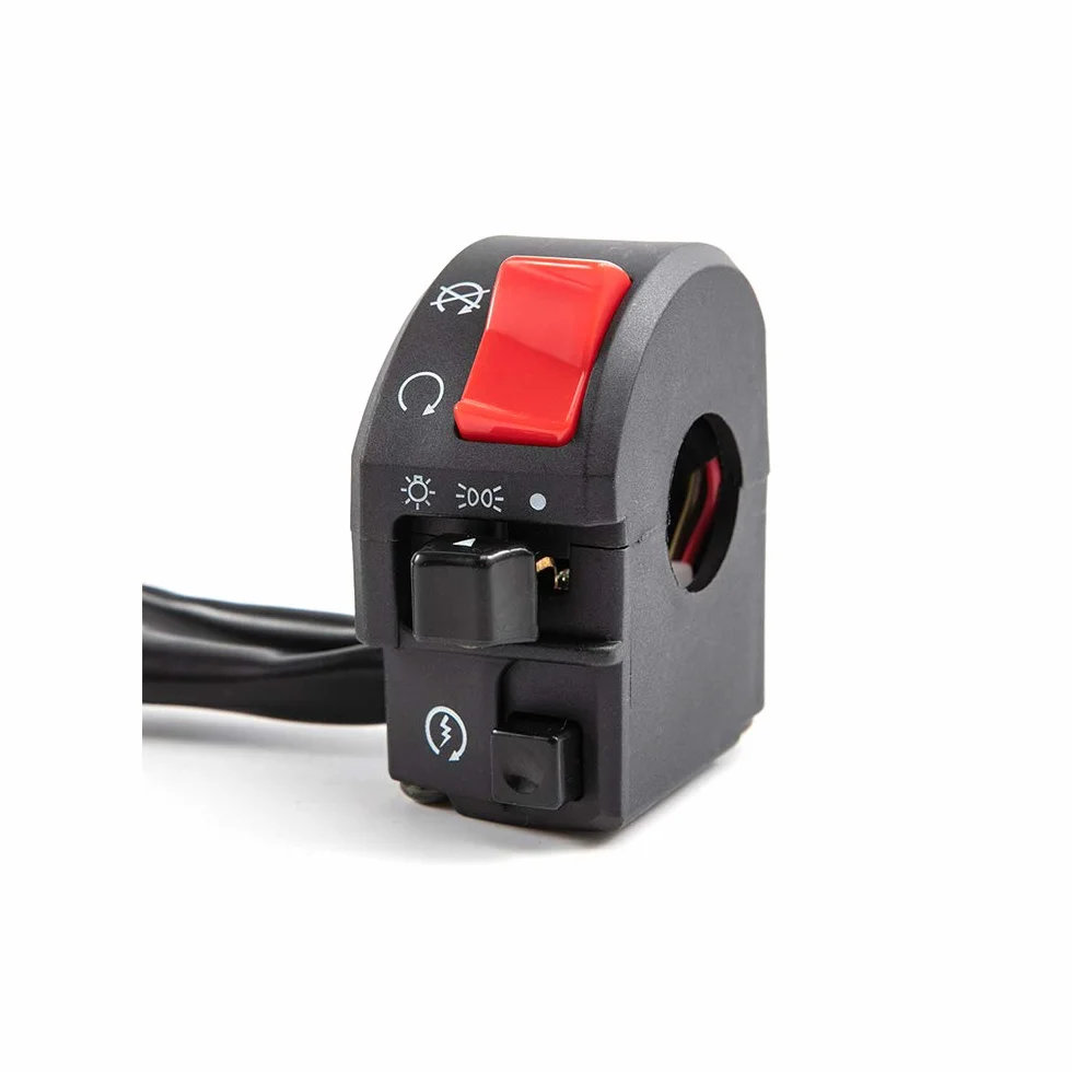 Interruttore universale per moto 7/8" 22 mm con pulsante clacson lampeggiante fendinebbia