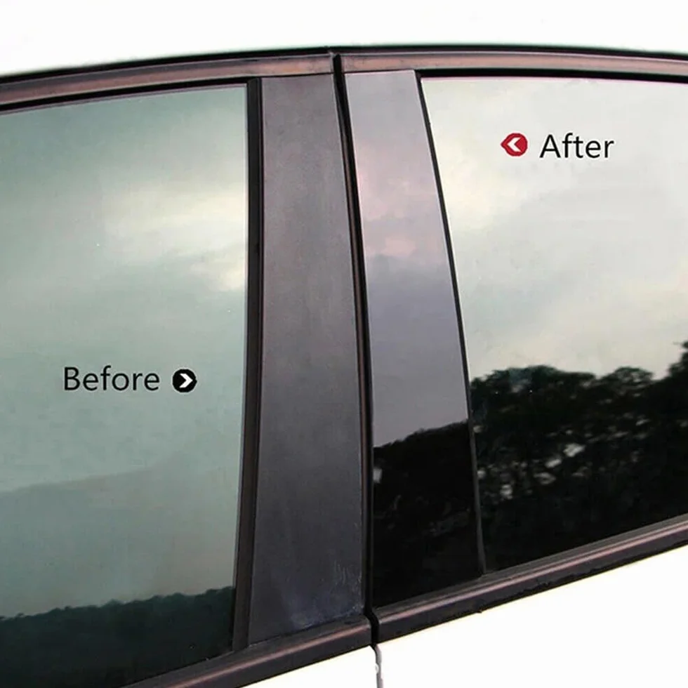 Oulesh BMW X5 E70 2007-2013 Rivestimento Montante Portiera 8 Pezzi Nero Lucido