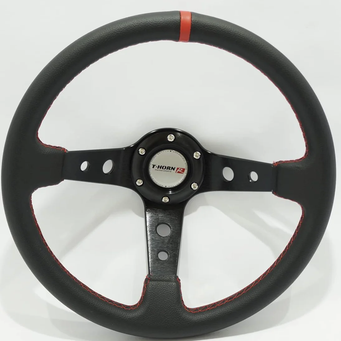 Dorado Tuning Piatto profondo sport volante in pelle nera 350mm