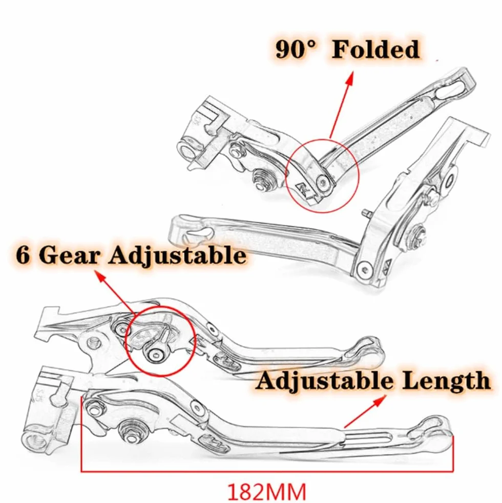 Per Royal Enfield Himalayan 450 Guerrilla 450 2024 2025 Leva freno pieghevole retrattile Leva frizione, in lega di alluminio CNC (Black)