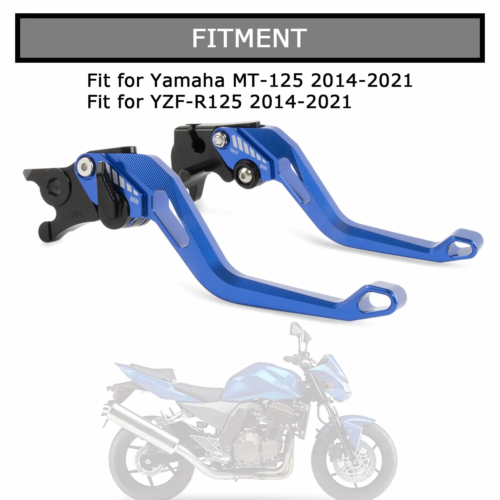 PSLER Leva Freno e Frizione Moto Set 147mm per MT-125 R125 2014-2021 Blu