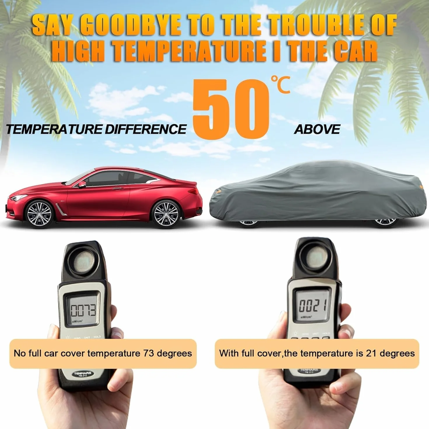 Telo Copriauto da Esterno, Kayme Copertura per Auto Impermeabile Anti UV Vento Antipolvere a 5 Strati. Compatibile Con Cayenne, BMW X5, GLE, Audi Q7/Q8, Range Rover, Grand Cherokee ecc(Fino a 485 cm)