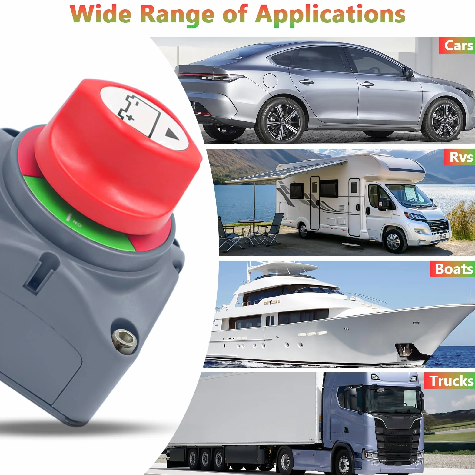 interruttore stacca batteria 12v-24v, staccabatteria interruttore di alimentazione, sezionatore batteria master disconnessione batteria, per auto, staccabatteria, per auto, veicoli, camion