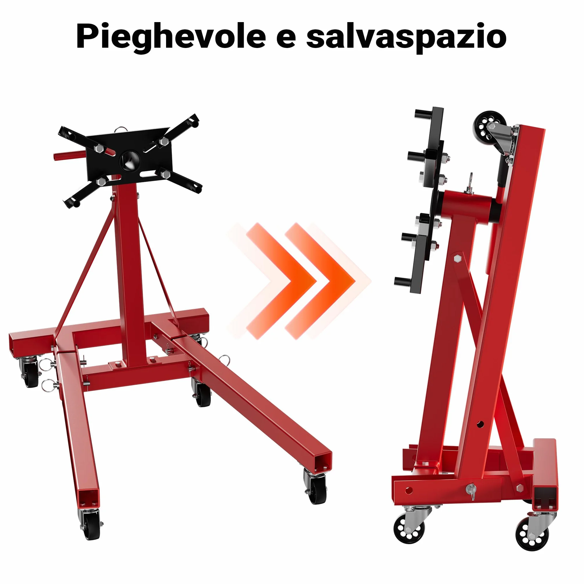 Wiltec Cavalletto Sostegno Motore Max 900 kg Sollevatore