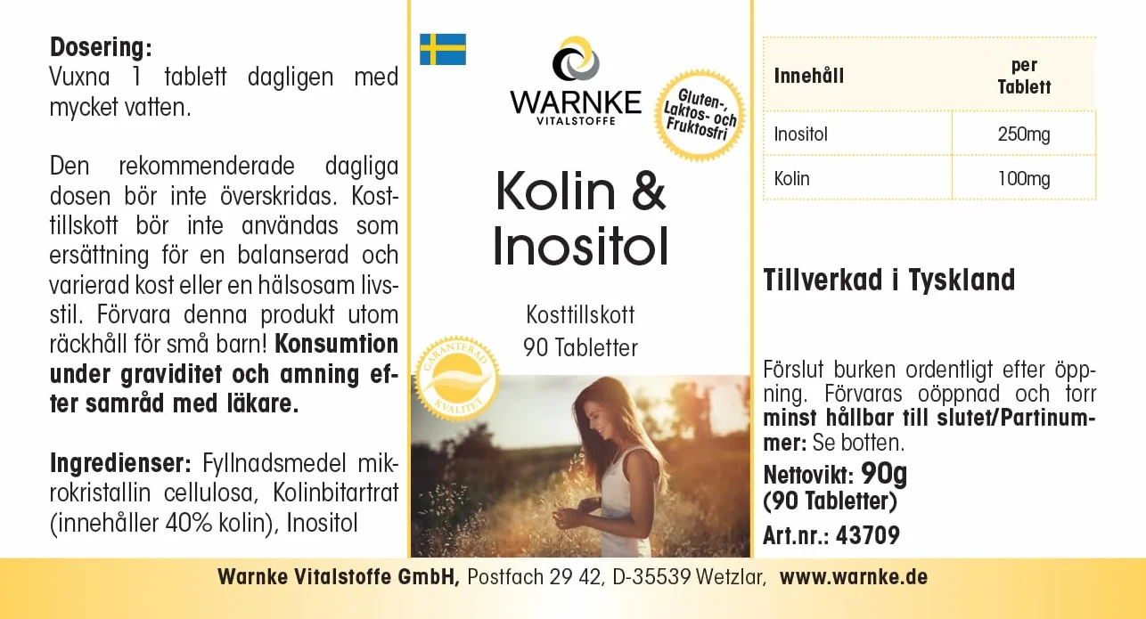 Warnke Vitalstoffe Compresse di colina con inositolo 90 Compresse