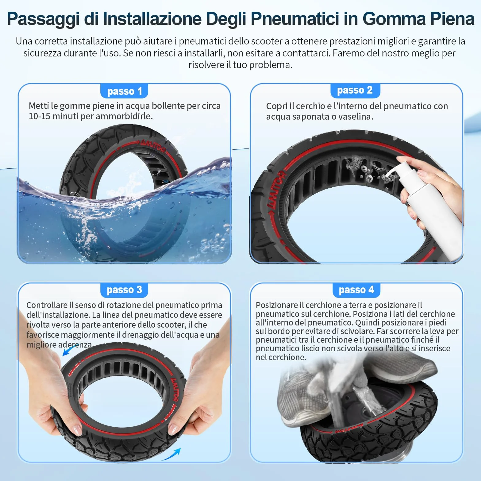 10x2,7-2,75 Pneumatici Solidi 10 Pollici 70/65-6,5 Pneumatici di Ricambio per Hitway H5/HB24/Hiboy/Smartgyro Speedway/Rockway/Crossover Speedway 5/Dualtron 3/Kugoo G-Booster/KuKirin G3 (2 PCS)