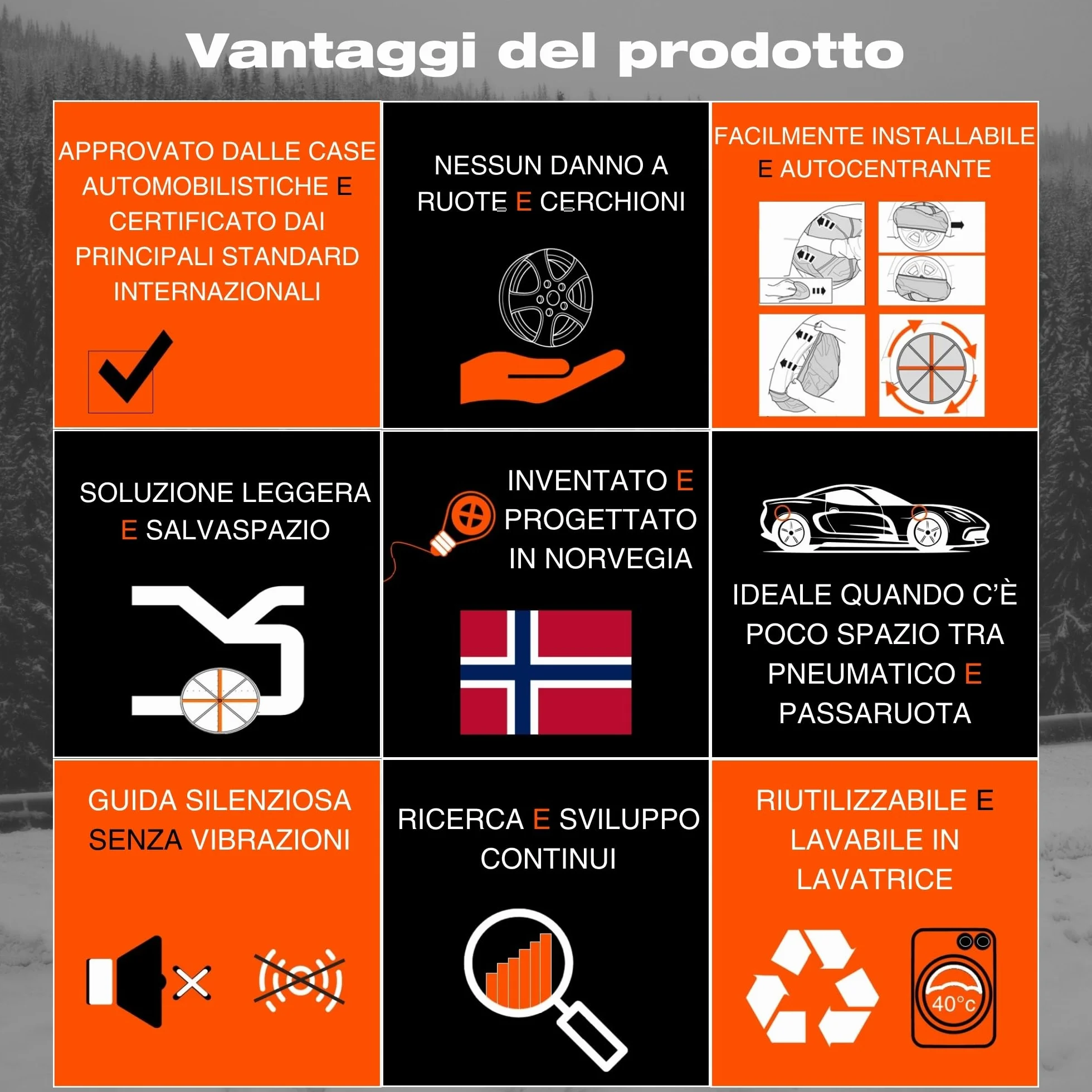AutoSock HP 697 | Calze da neve | Calze per auto | Catene da neve tessili | Cert. EN16662-1 | Montaggio rapido in 3 fasi| Catene da neve alternative