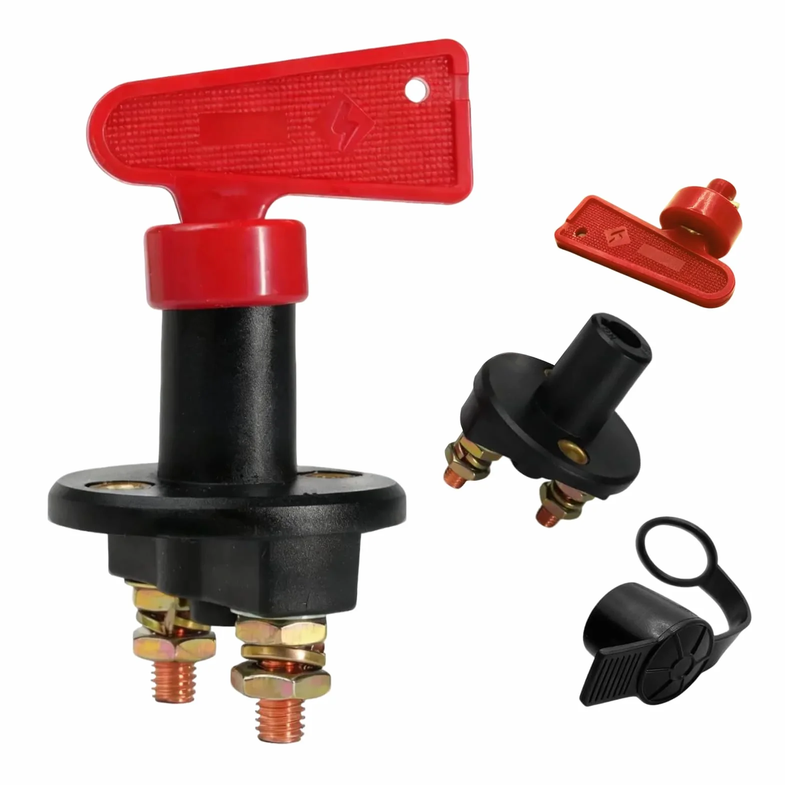 Interruttore di Disconnessione Batteria 12V 300A, Isolatore con Chiavi per Sicurezza Veicolo, Adatto per Auto, Barca, Camion, Materiale Durevole e Resistente